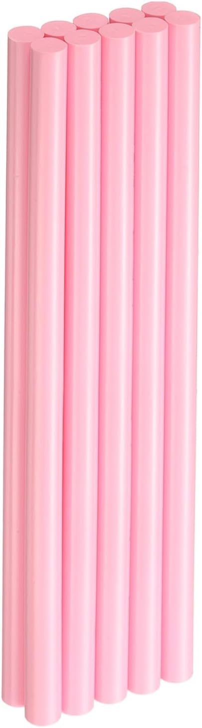 HARFINGTON 10pcs Hot Glue Sticks 0.43" Dia x 9.84" Long EVA Mini Hot Melt Adhesive Glue Stick for Hot Melt Gun Wood Plastic Glass Flowers Fabrics Foam, Pink