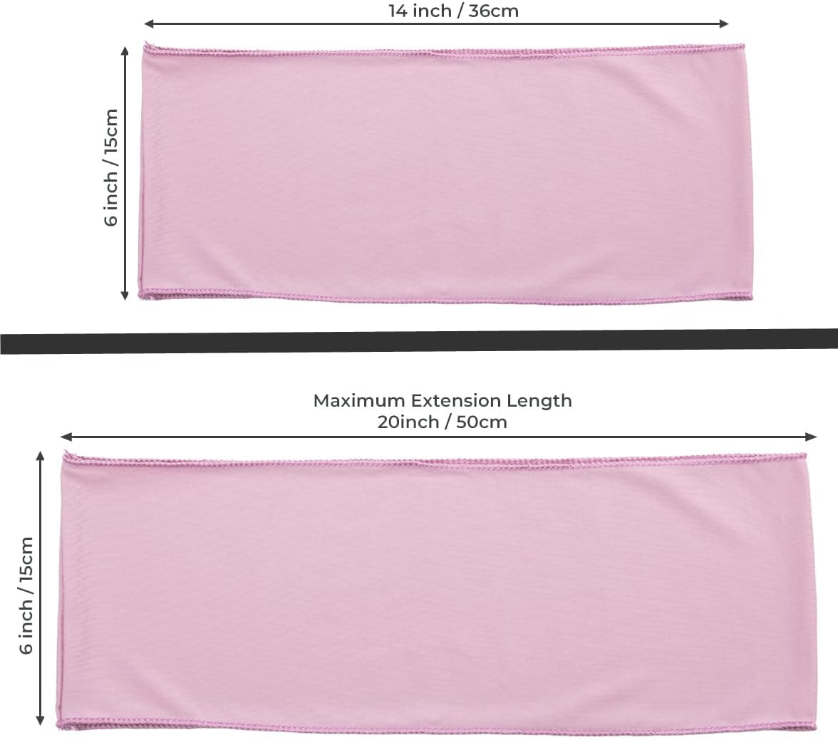 MDS Pack of 250 Spandex Chair Sashes Bows Elastic Stretch Dining Chair Bands Ties Without Slider Buckle Universal fits for Wedding Baby Shower Birthday Party Banquet Event Decoration - Blush Pink