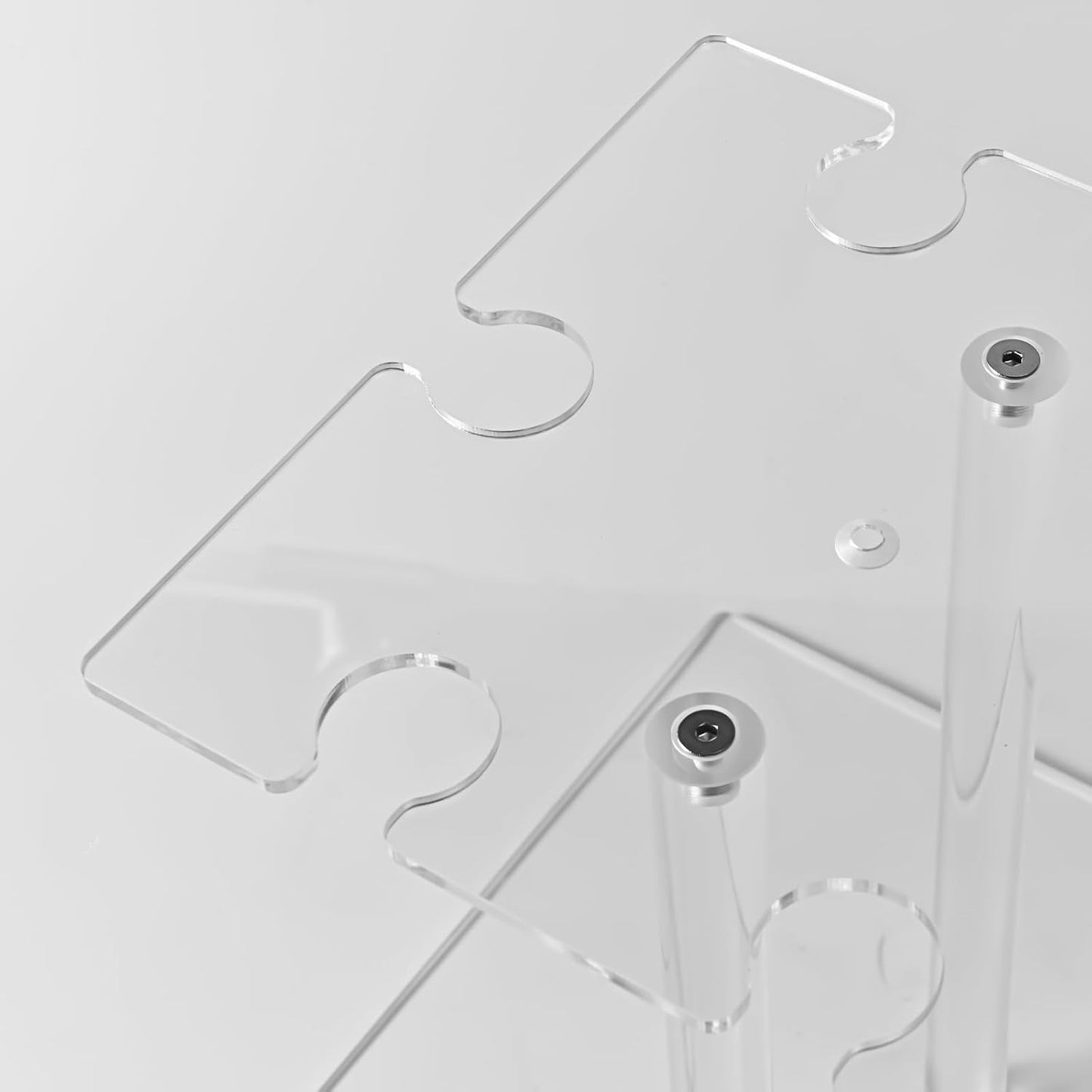 Champagne Tower, Rectangle Acrylic Champagne Display Rack Stand with 32 Slots, 3 Tier Floating Sight Champagne Flute Holder for Party, Wedding, School, Celebration, 17.3x11.8x25.5inch