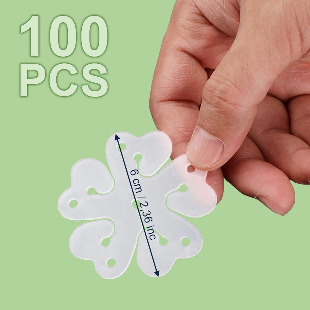 ROYALHOUSE Flower Balloon Clips Flower Shape Balloon Clips Holder 5 Balloon Clip for Party, Wedding, Baby Shower Decorations Reusable Connectors (Clear, Pack of 100)