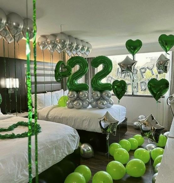 40 Inch Big Green Number 2 Balloon Birthday Decoration, Number 2 Helium Balloon 12 20 22 23 24 26 28 32 42 Celebration, Boy Girl Baby Anniversary Party Graduations Supplies Decorations