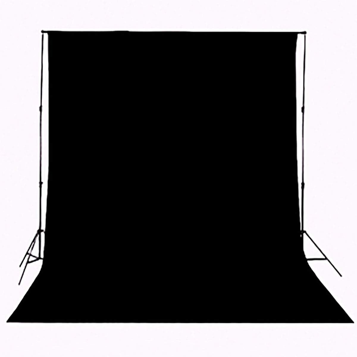 Background Solid Black Backdrop Muslin Portrait Background Screen for Photo Backdrop Video Photography Studio(10x12ft, Black)
