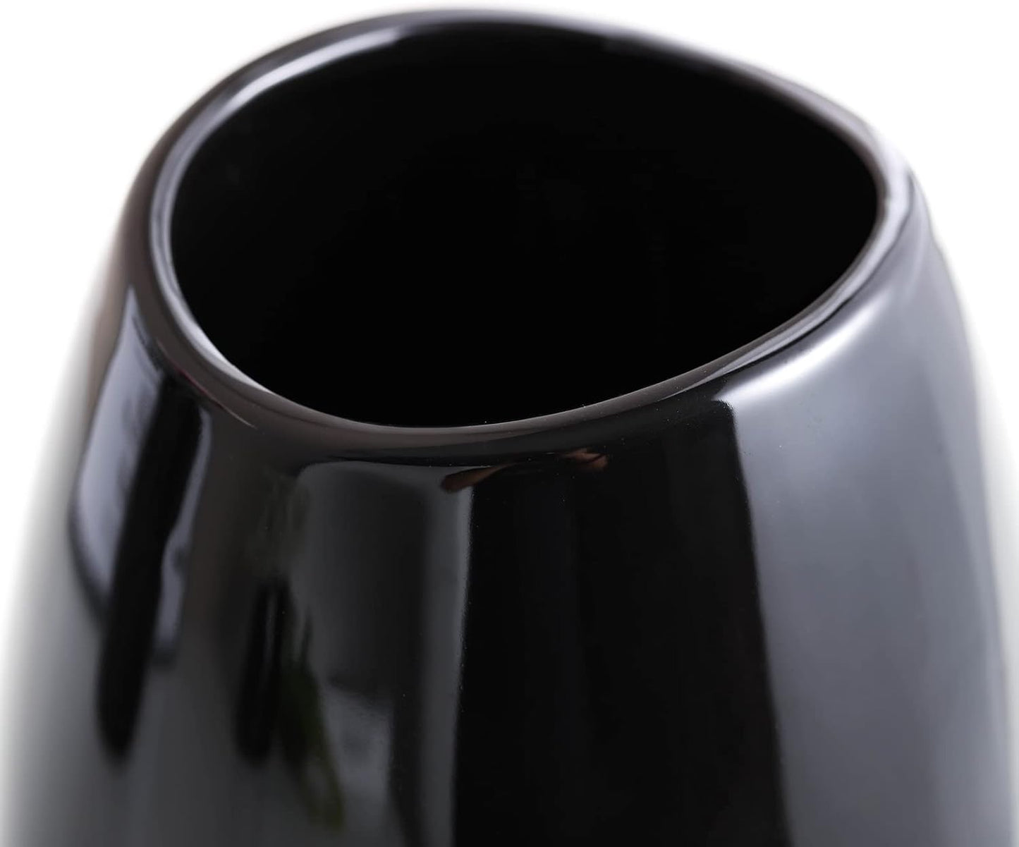 hjn Ceramic Vase Set of 3 Black Flower Vase for Home Decor, Modern Decorative Vase for Flowers/Ideal Shelf Decor/Table/Living Room/Kitchen/Office-Black