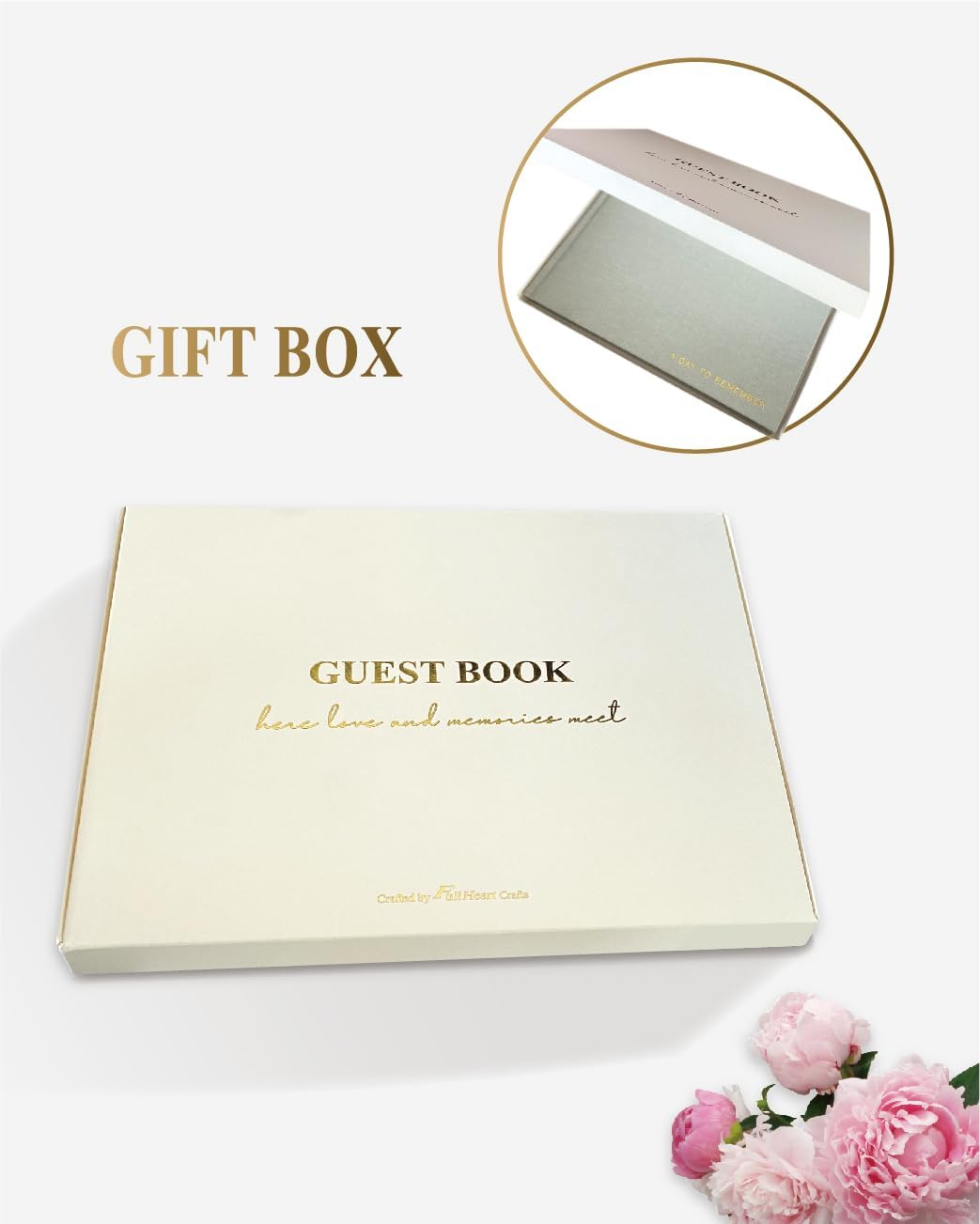 Elegant Linen Wedding Guset Book - Polaroid Guest Book for Wedding Reception,Baby Shower,Bridal Shower and Special Events - 100 Blank Pages for Sign in and Photos (B-Sage Green)