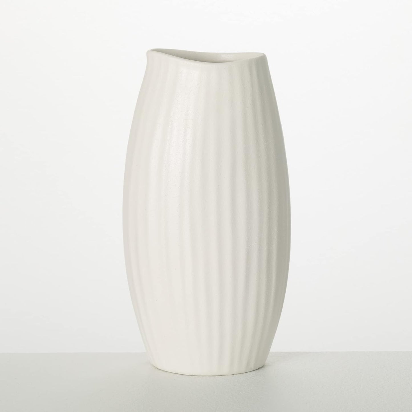 Sullivans Ceramic Textured White Vase, 9" Tall Flower Vase for Modern Home Décor, Minimalist Decoration for Shelf and Table, and Centerpiece, Living Room, Bedroom, Kitchen, and Office Décor (CM3115)