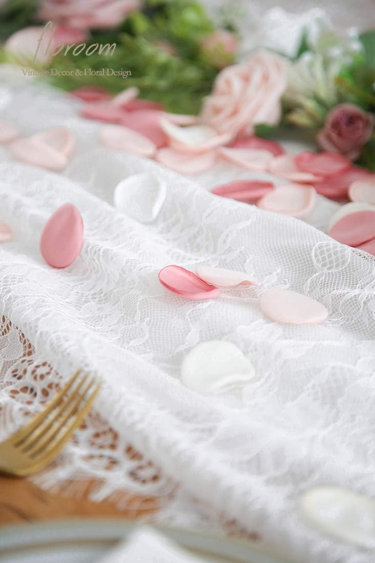 Floroom 500pcs Rose Petals Blush Pink Faux Silk Flower Petals for Wedding Flower Girl Basket Aisle Scatter Cake Dinner Table Centerpieces Party Confetti Bridal Shower Romantic Night Decoration