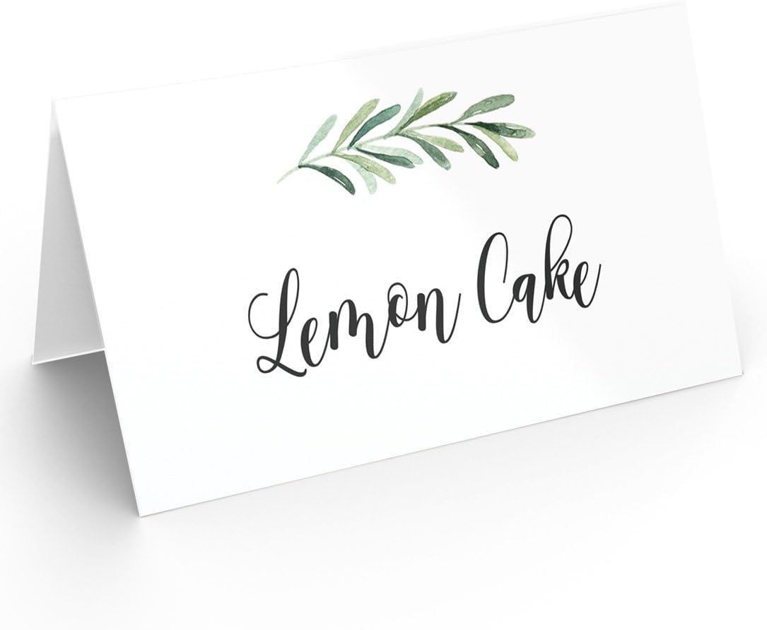 Printed Party Table Place Cards for All Occasions and Events, Set of 25 (Elegant Branch)
