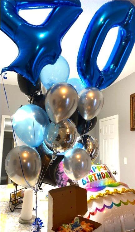 Jumbo Mylar Navy Blue 24 Number Balloon 40 Inch, Big Number 24 Balloons Birthday Decorations, 24 Year Old Birthday Party, Large Size Digit Numbers Balloon Supplies