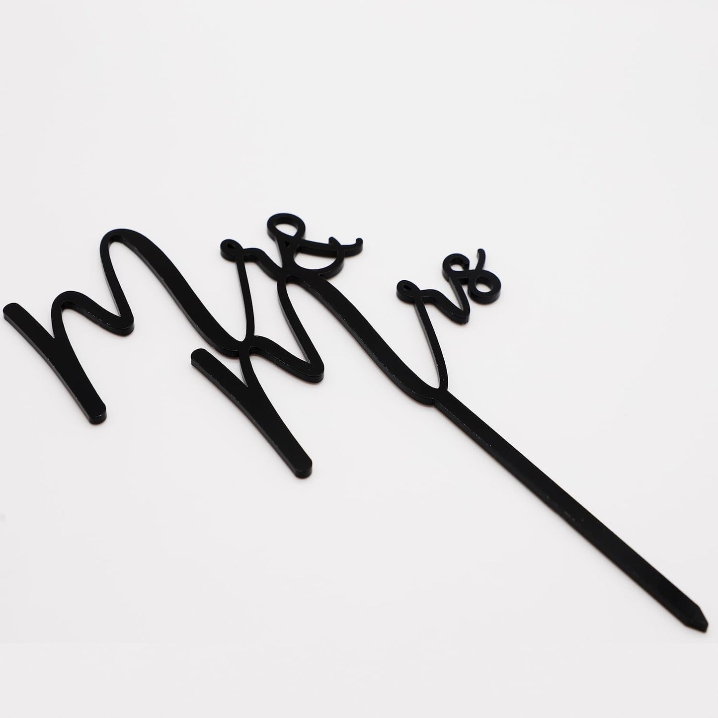 Mr & Mrs Black Acrylic Cake Topper, Bride and Groom Cake Topper Wedding Decoration(Design 02)