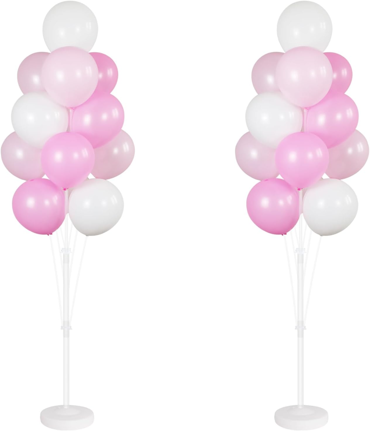 IMISNO Balloon Column Kit for Floor- Set of 2,Balloon Columns with Stand, Base and Pole,Balloon Tower Backdrop Decoration for Wedding, Baby Shower, Birthday Party, or Bachelorette Parties (PINK)
