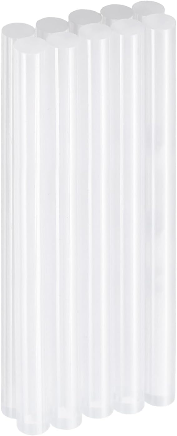 HARFINGTON 10pcs Hot Glue Sticks 0.43" Dia x 5.91" Long EVA Mini Hot Melt Adhesive Glue Stick for Hot Melt Gun Wood Plastic Glass Flowers Fabrics Foam, Clear