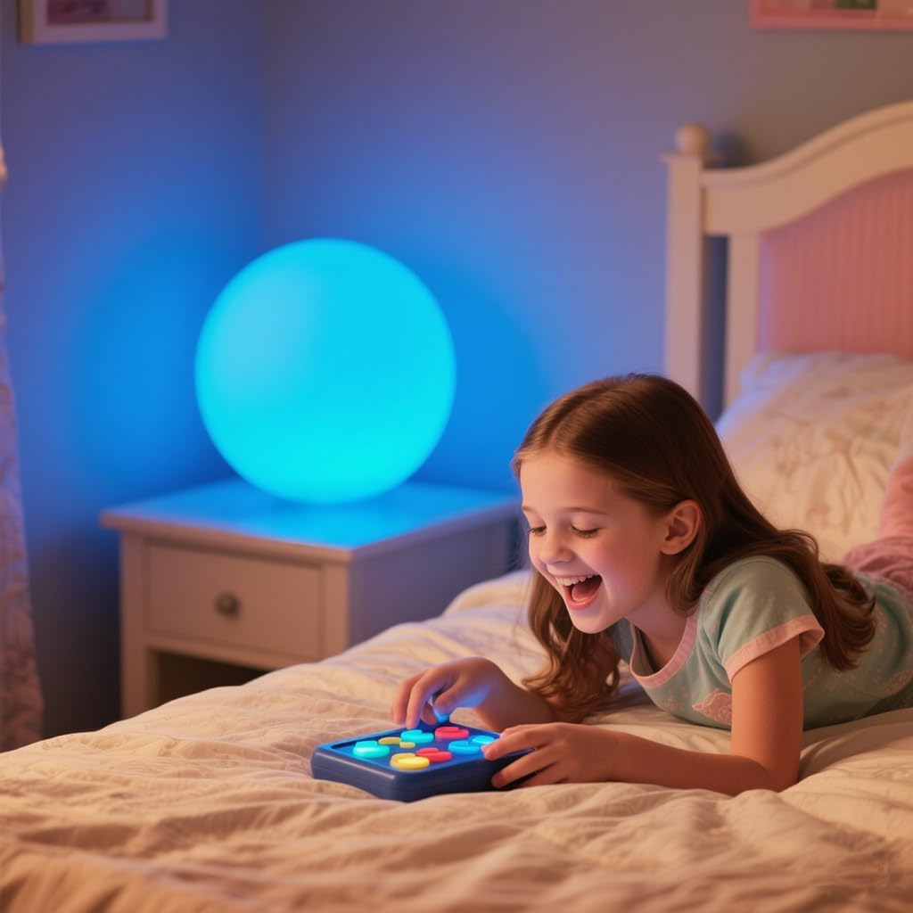 16 Inch Ultra-Fun LED Ball Light, Rechargeable Globe Floor Lamp w/Remote, 16 RGB Color Changing LED Glowing Orb Light, Waterproof Outdoor Ambiance Lighting, Pool Party Garden Patio Decor