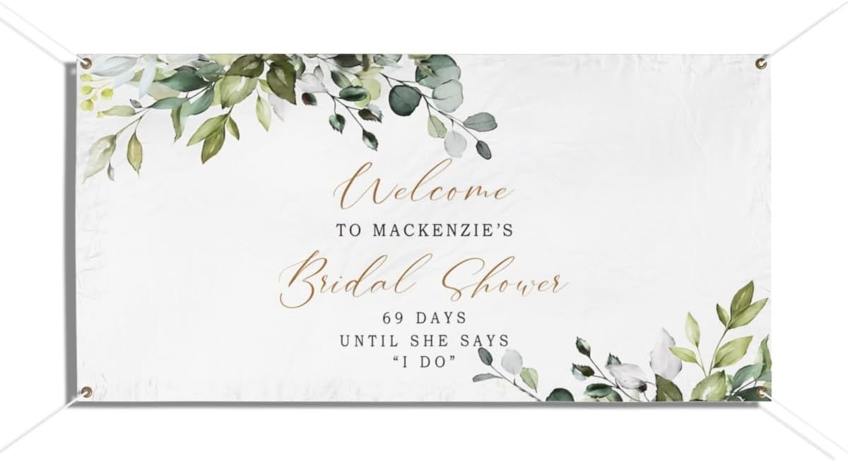 Personalized Bridal Shower Banner, Bridal Shower Banner, Bridal Shower Welcome Banner, Bridal Shower Banner, Bridal Shower Decorations, Greency Bridal Shower Banner, Custom Bridal Shower Banner #9