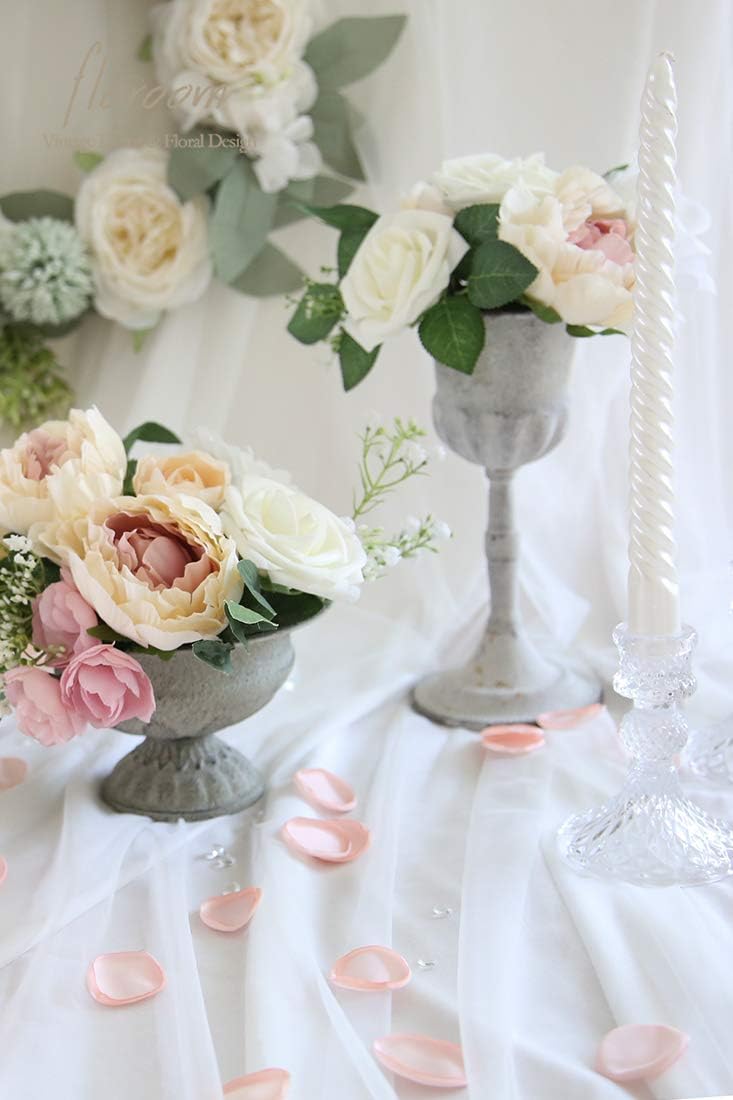 Floroom 500pcs Rose Petals Blush Faux Silk Flower Petals for Wedding Flower Girl Basket Pink Aisle Scatter Dinner Table Centerpieces Party Confetti Bridal Shower Romantic Night Decoration