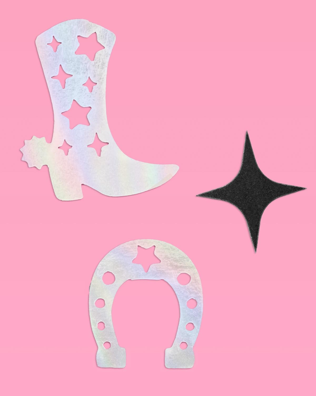 xo, Fetti Black + Iridescent Western Confetti - 200 pc | Rodeo Bachelorette Tablescape, Ranch Birthday Party Decoration, Cowgirl Table Decor, Cowboy Kids Party Supplies