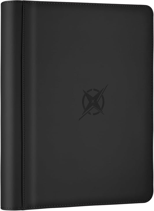 Trading Card Binder, Card Binder 9 Pocket for Trading Cards, Holds 540 Cards, Zippered Premium Card Collection Binder Album for Game Card, Sports Card, Yugioh, MTG (Black)