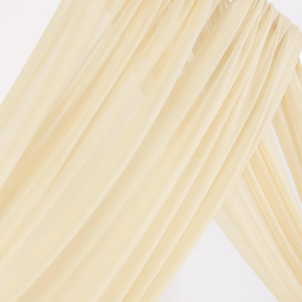 MLMW Wedding Arch Draping Fabric 1 Panel 29" x 20Ft Champagne Sheer Wedding Arch Backdrop Drapes Outdoor Curtain for Ceremony Party Background Ceiling Decor