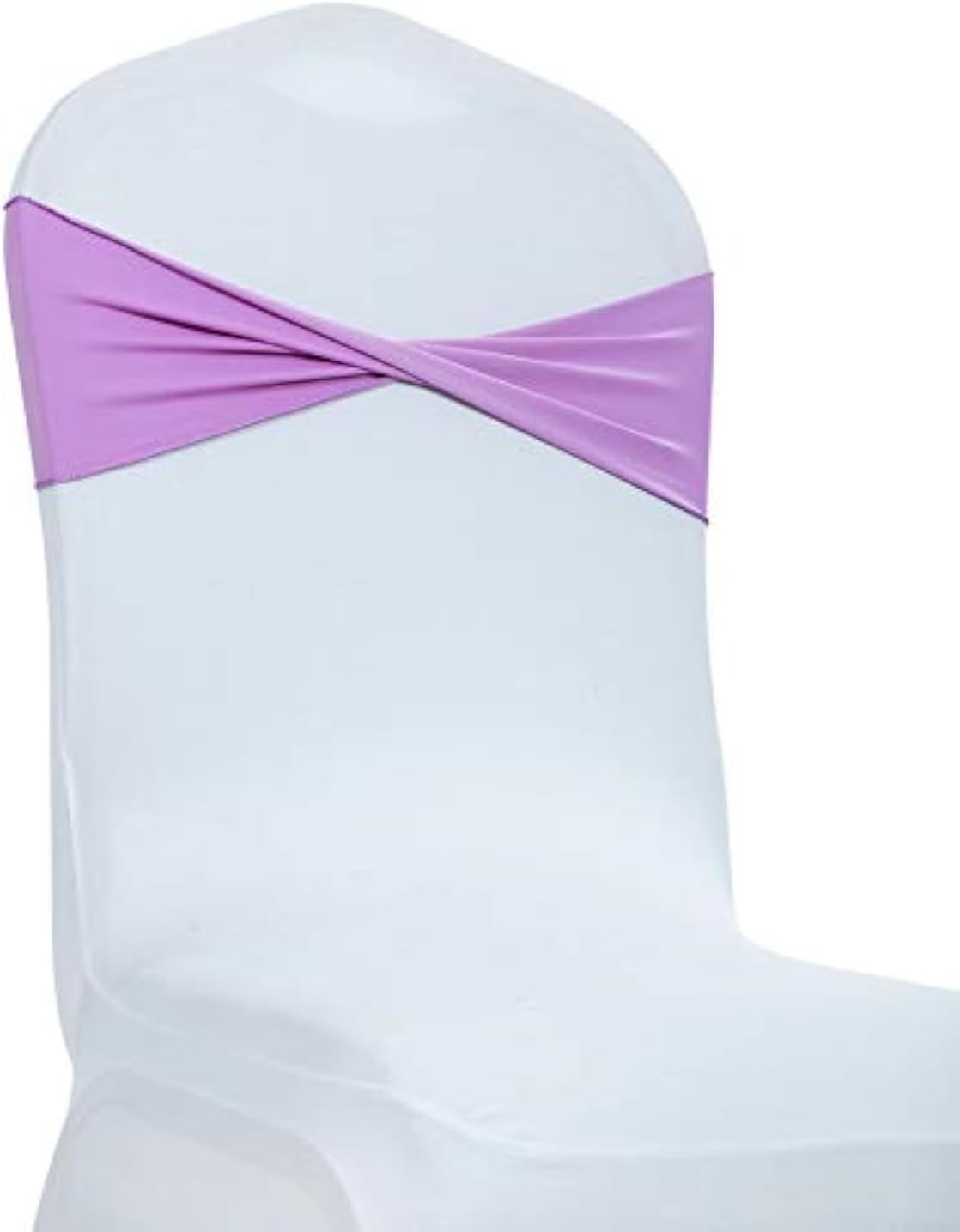 VDS Pack of 25 PCS | Light Purple | Spandex Chair Sashes Bows Without Buckle | Stretch Elastic Banquet Universal Folding Chair Band Tie with for Wedding Party Conference Celebration Event Decoration