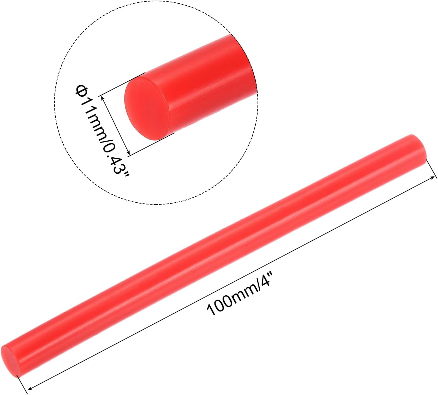 uxcell 20pcs Hot Glue Sticks for Glue Gun 11mm/0.43-inch x 4-inch Mini Hot Melt Adhesive Glue Stick Dark Red
