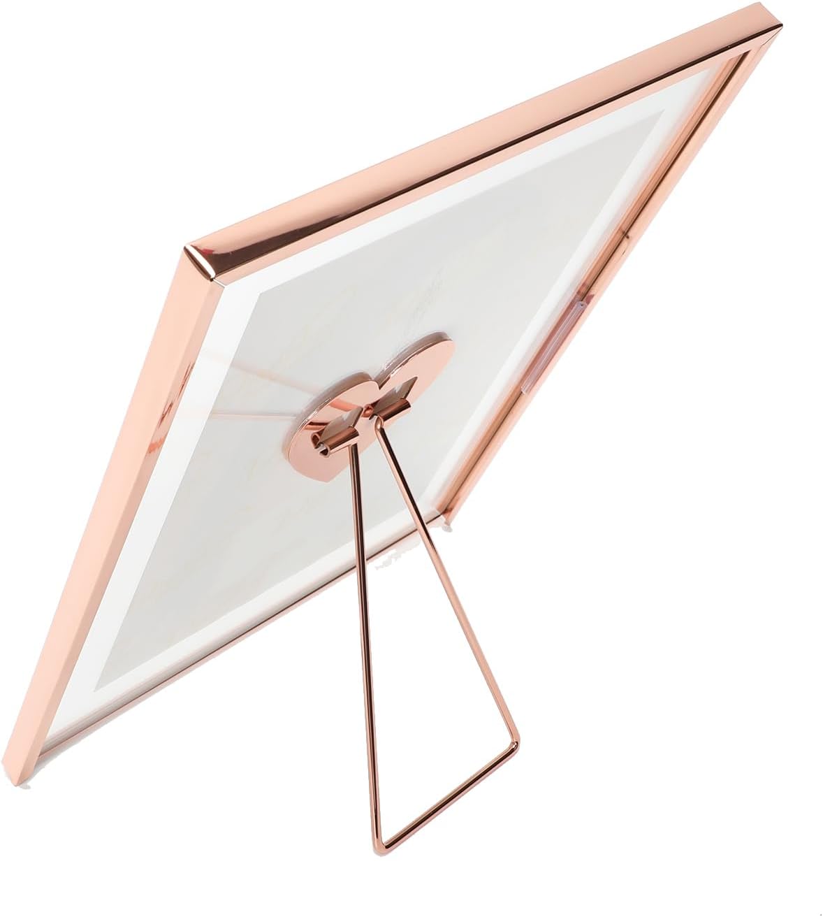 Heart Frame, 8"x10", Rose Gold Floating Frame with Romantic Heart Stand, For Picture 7x9, 6x8, 5x7, Classy For Wedding, Anniversary, Birthday