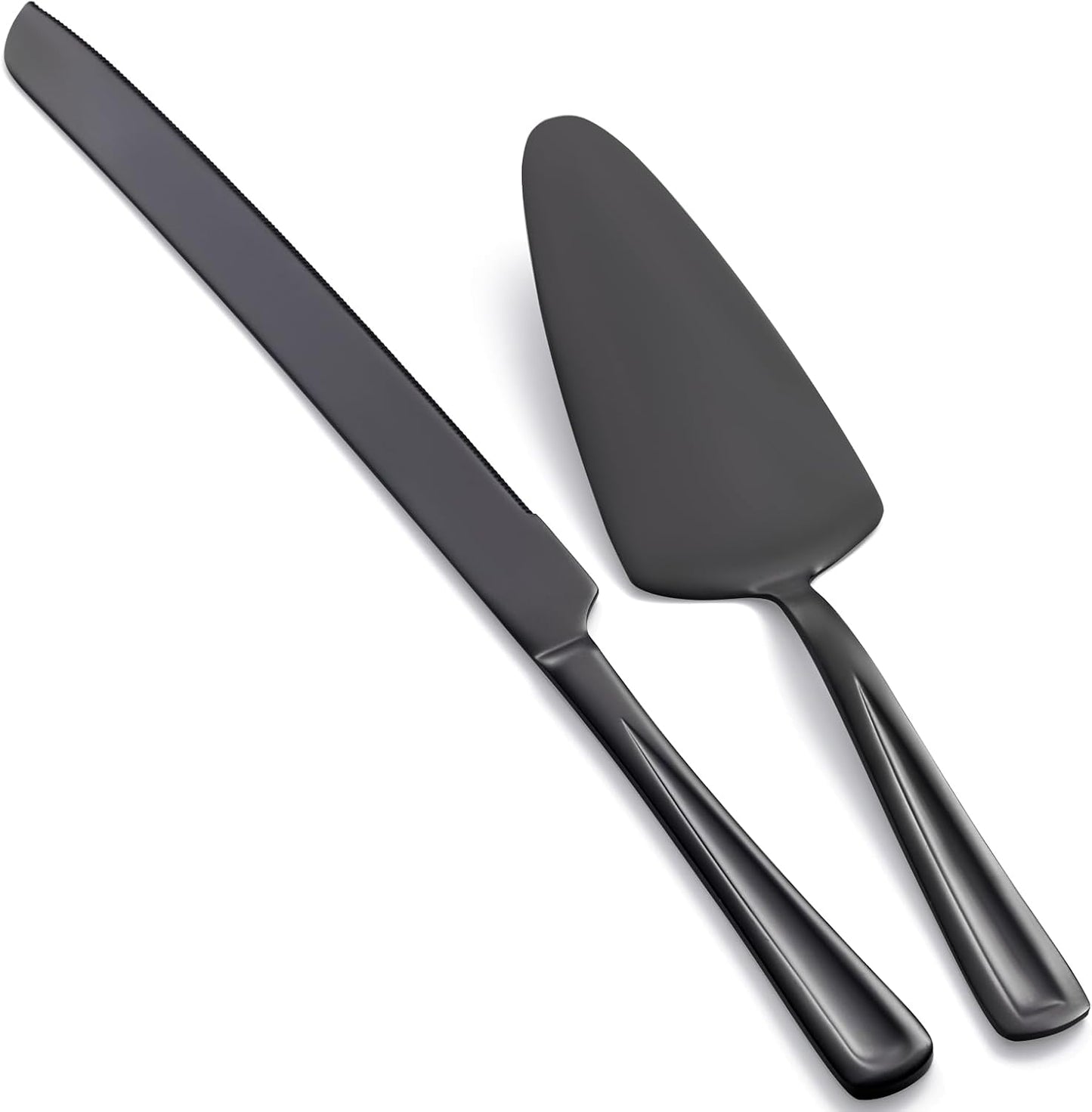 GoGeiLi Black Cake Knife and Server Set, 13-inch Stainless Steel Cake Cutting Set, Elegant Cake Cutter Set for Wedding, Birthday, Parties, Anniversary