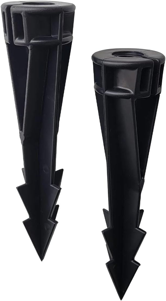 COLOER Landscape Lights 8 Inch In-Ground Stake Spikes Replacement 1/2" NPS Thread with Side Wire Way Medium Size, Heavy Duty Universal Slot Large Ground Post for Outdoor Garden Lights(2 Pack)