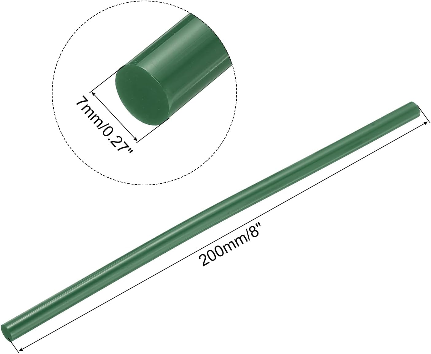 uxcell 20pcs Hot Glue Sticks for Glue Gun 7mm/0.28-inch x 8-inch Mini Hot Melt Adhesive Glue Stick Dark Green