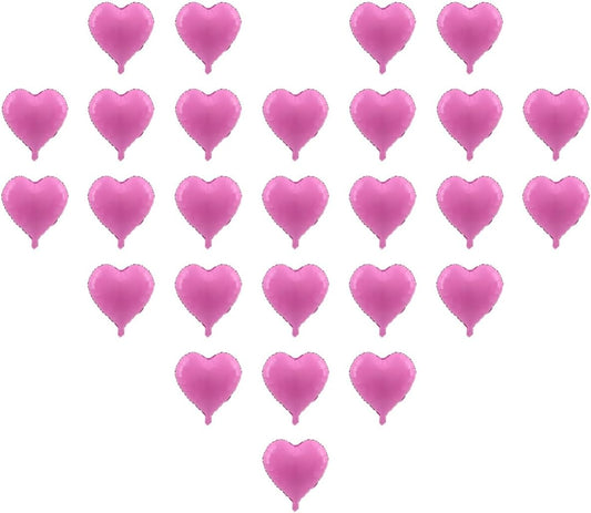 50 Pcs Pink Heart Shaped Balloon Foil Balloon 5 inch Heart Balloon for Valentinge's day Wedding Decoration (pink)