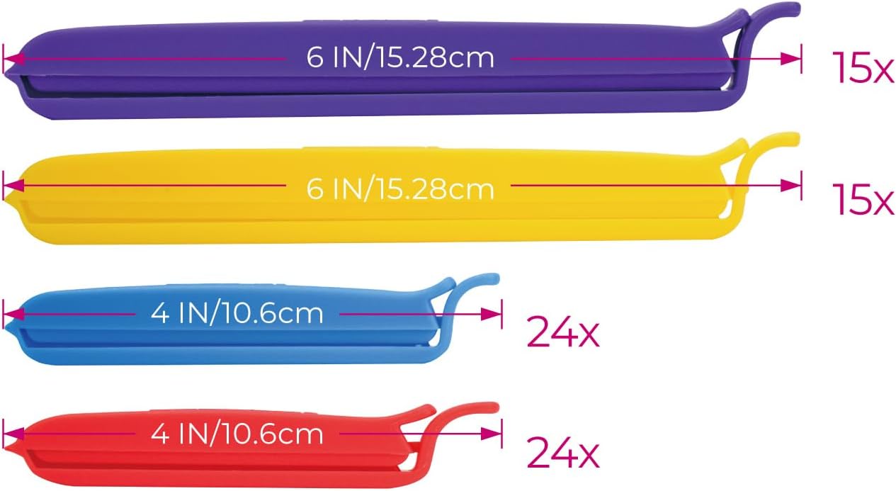Keenpioneer Decorating/Icing Bag Sealing Clips, 78 Pack, Multipurpose for Food and Snack Storage, 4inch and 6inch Long