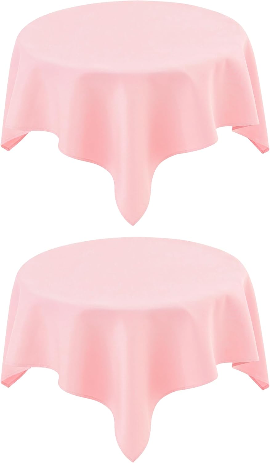 2 Pack Small Square Table Cloth 36X36 Inch Pink Tablecloth Washable Polyester Solid Tables Cover for Night Stand End Table Side Tables Outdoor Indoor