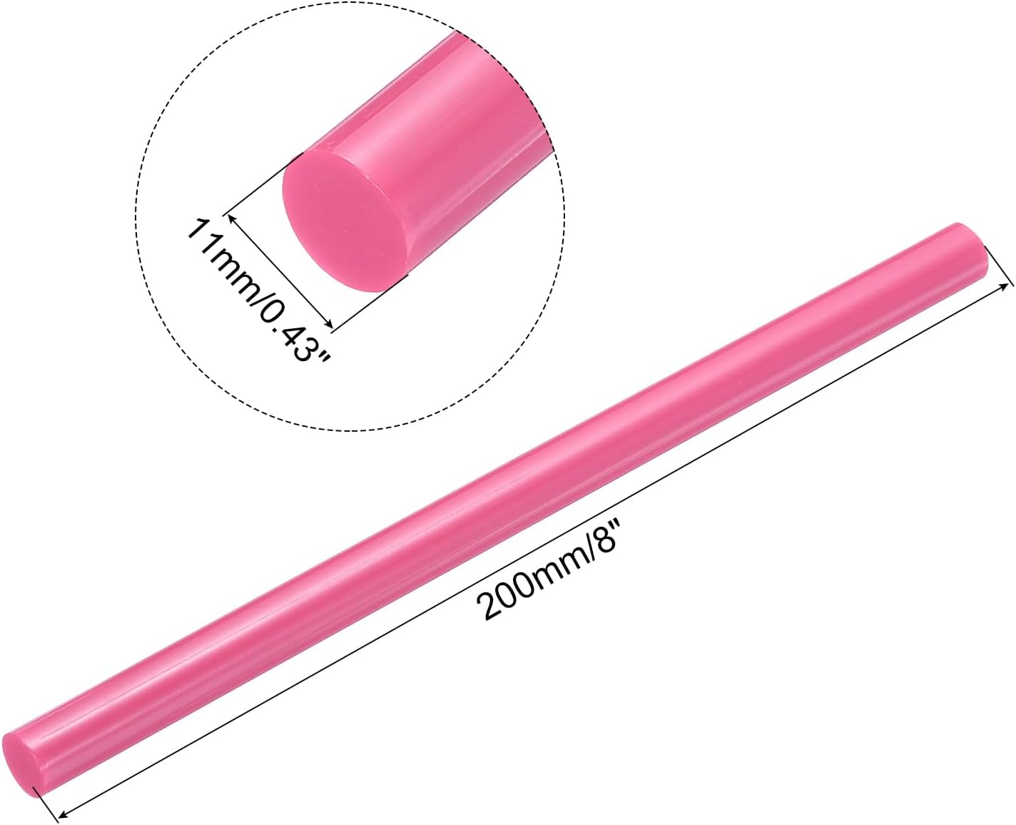 uxcell 20pcs Hot Glue Sticks for Glue Gun 11mm/0.43-inch x 8-inch Mini Hot Melt Adhesive Glue Stick Pink