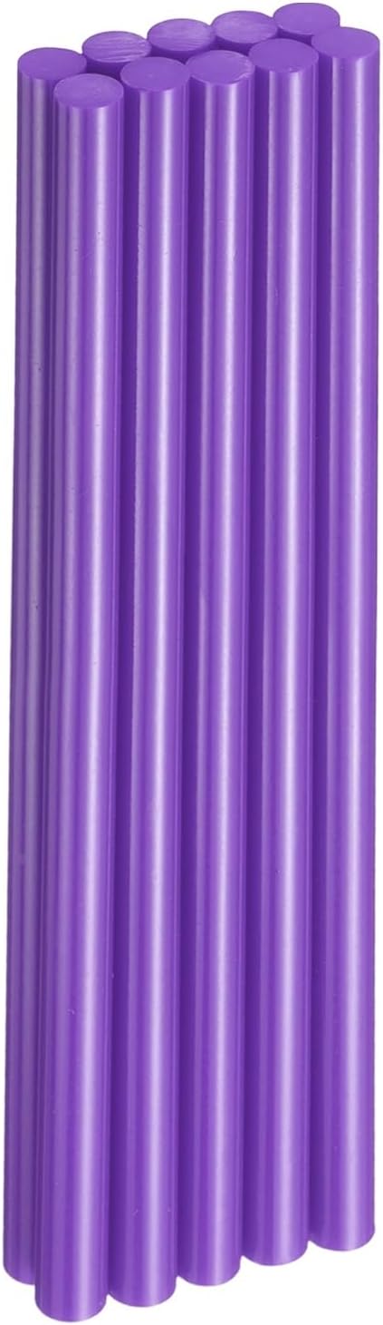 HARFINGTON 10pcs Hot Glue Sticks 0.43" Dia x 9.84" Long EVA Mini Hot Melt Adhesive Glue Stick for Hot Melt Gun Wood Plastic Glass Flowers Fabrics Foam, Purple