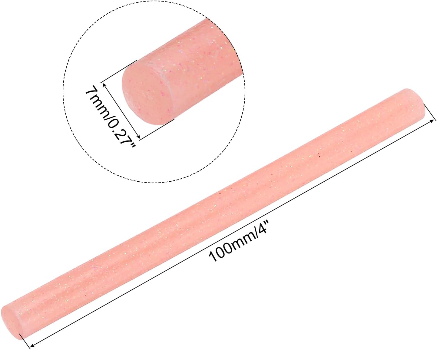 uxcell 20pcs Hot Glue Sticks for Glue Gun 7mm/0.28-inch x 4-inch Mini Hot Melt Adhesive Glue Stick Glitter Pink