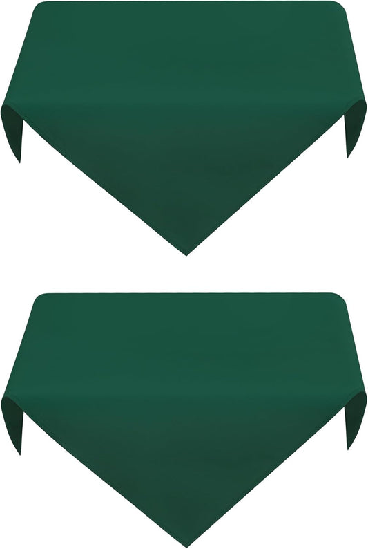 2 Pack Small Square Table Cloth 24X24 Inch Green Tablecloth Washable Polyester Solid Table Cover for Night Stand End Table Side Table Outdoor Indoor