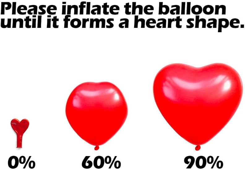 AFTERLOON® Biodegradable Balloons 100 pcs Red 12 Inch Heart Shaped, Thickened Extra Strong Natural Latex Helium Float, Proposal Marriage Love Baby Shower Gender Reveal Wedding Bridal Corazones