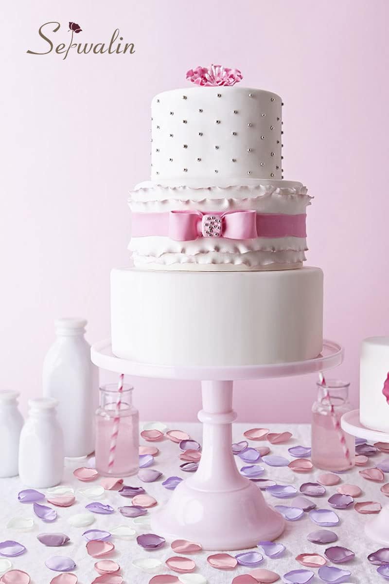 Serwalin 300Pcs Silk Rose Petals Artificial Flower for Weddings Proposal - Purple Pink for Romantic Night, Flower Girl, Bridal Shower Table Decor (4 Color Mixes)