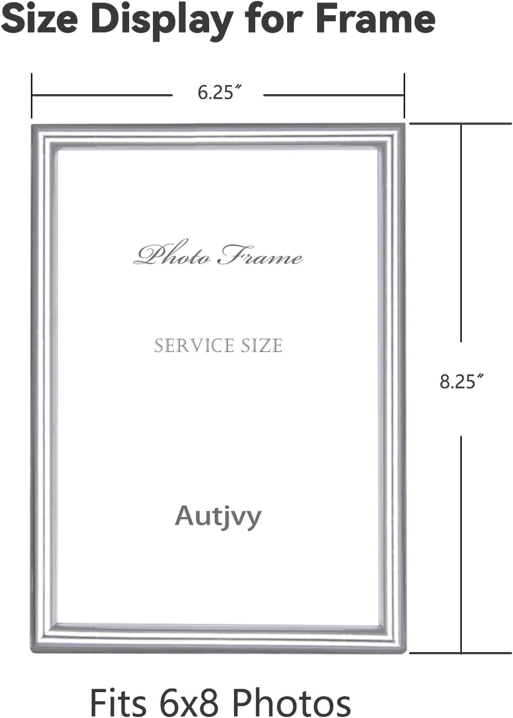 6x8 Picture Frame set of 2 Matte Silver Modern Simple Thin Aluminum Metal Photo Frame with HD Real Glass, Display for Tabletop and Wall Collage. (2 Pack)