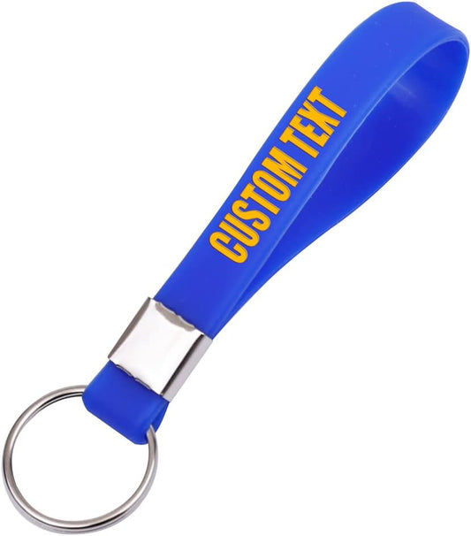 50 Custom Keychains Silicone Personalized Keyrings Customized Bulk for Events, Awareness, Motivation Customizable