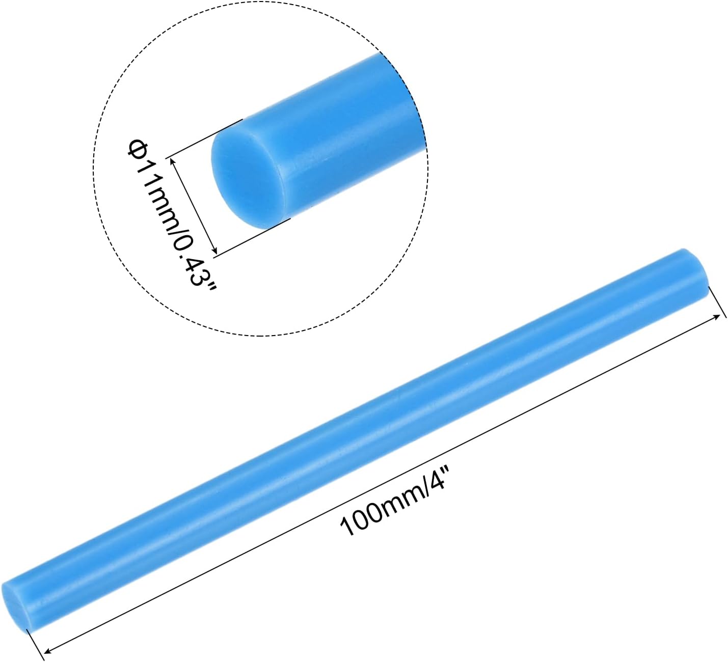 uxcell 20pcs Hot Glue Sticks for Glue Gun 11mm/0.43-inch x 4-inch Mini Hot Melt Adhesive Glue Stick Sky Blue