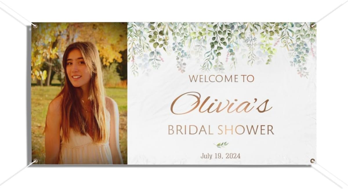Personalized Bridal Shower Banner, Bridal Shower Banner, Bridal Shower Welcome Banner, Bridal Shower Banner, Bridal Shower Decorations, Greency Bridal Shower Banner, Custom Bridal Shower Banner #7