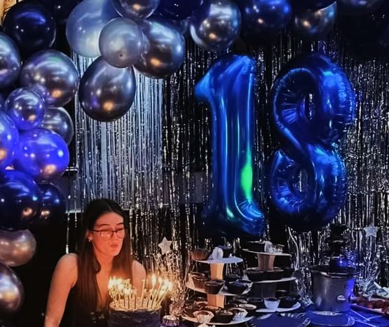 Night Blue Number 1 Balloon 40 inch, Number 1 Birthday Balloons for Boy Girl, Night Blue Foil One Balloon for 1st 10 11 12 16 18 Birthday Party, Anniversary Celebration Numbers Decorations