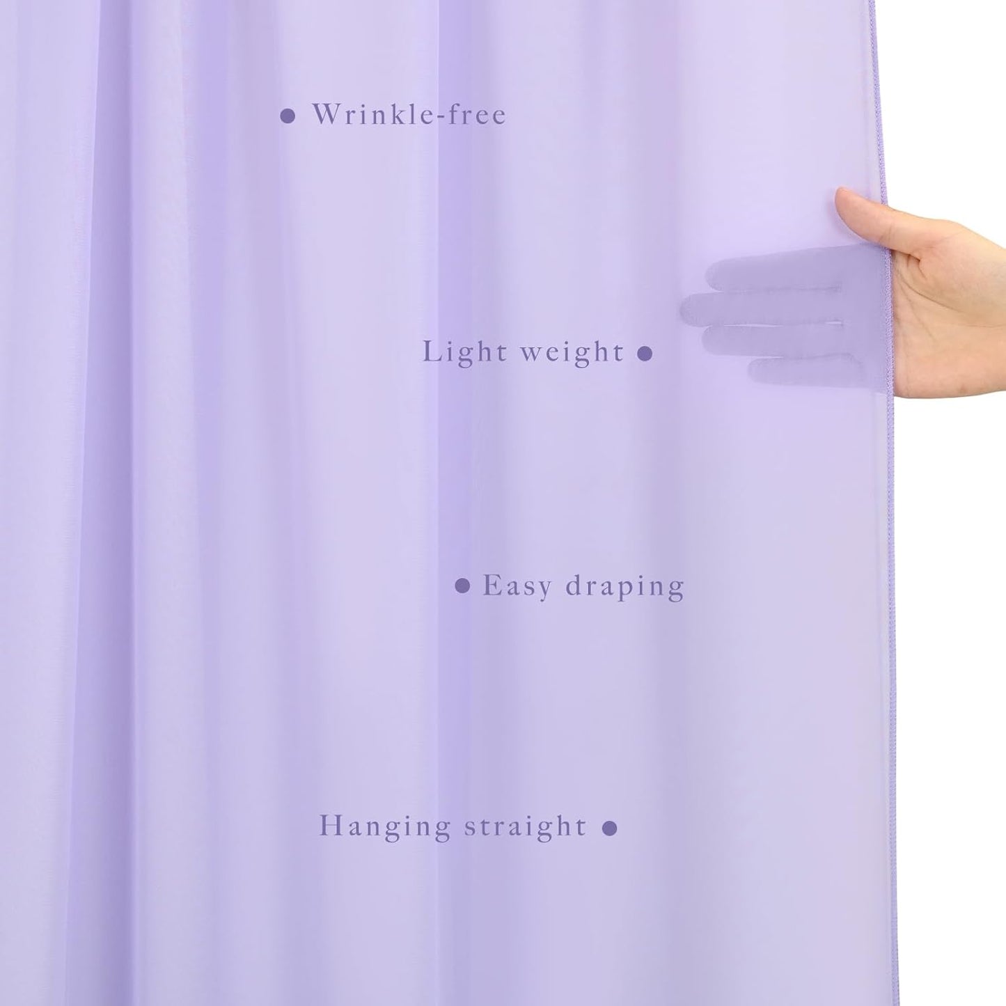 Wedding Arch Draping Fabric 4 Panels 20Ft Length x 28" Width Lilac Arch Drapes Chiffon Fabric Sheer Curtains Backdrop for Party Ceremony Wedding Ceiling Outdoor Indoor Stage Reception Decorations