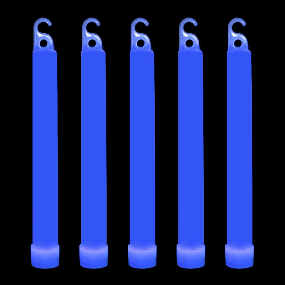 novelinks 50 Pcs 6'' Premium Glow Sticks Bulk - Ultra Bright Large Glow Necklaces Light up Glow in The Dark , Emergency Glow Sticks, Long-lasting Lighting Waterproof(Blue)