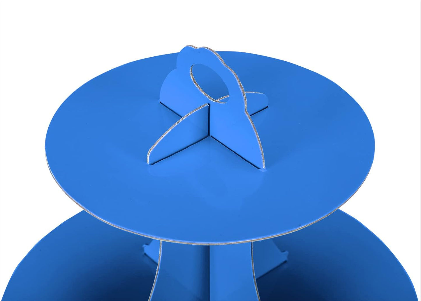 3-Tier Cupcake Stand, Cake Stand holder, Tiered DIY Cupcake Stand Tower for Dessert Table Displays, Birthday Theme Party Favors Decoration, Floral Tea Party, 12" W x 12.8" H, Blue