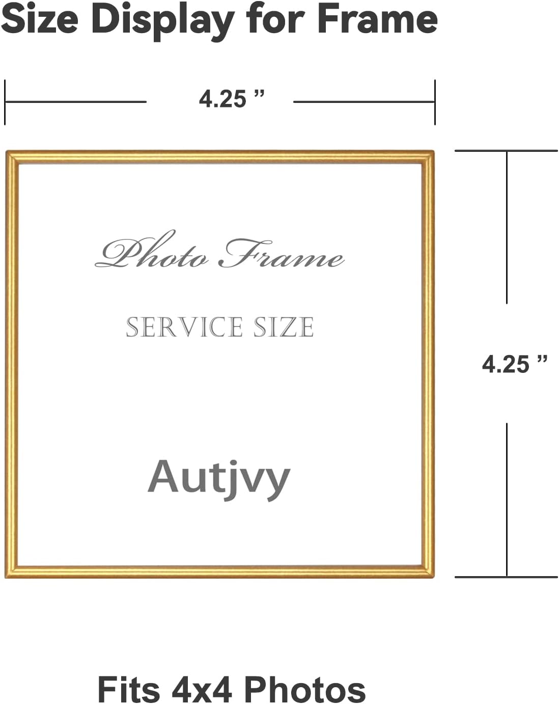 4x4 Picture Frame Matte Gold Modern Simple Thin Aluminum Metal Photo Frame with HD Real Glass, Display for Tabletop and Wall Collage. (2 Pack)