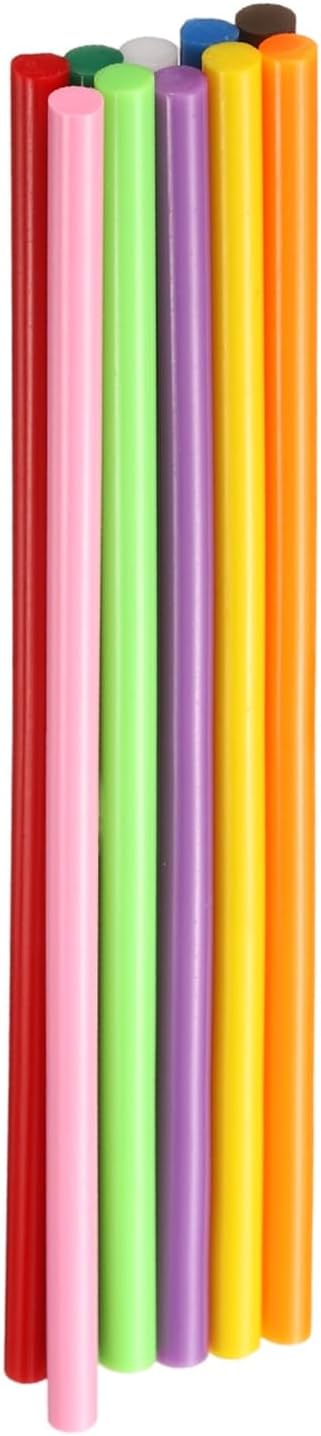 HARFINGTON 10pcs Hot Glue Sticks 0.28" Dia x 7.87" Long EVA Mini Hot Melt Adhesive Glue Stick for Hot Melt Gun Wood Plastic Glass Flowers Fabrics Foam, Multicolor