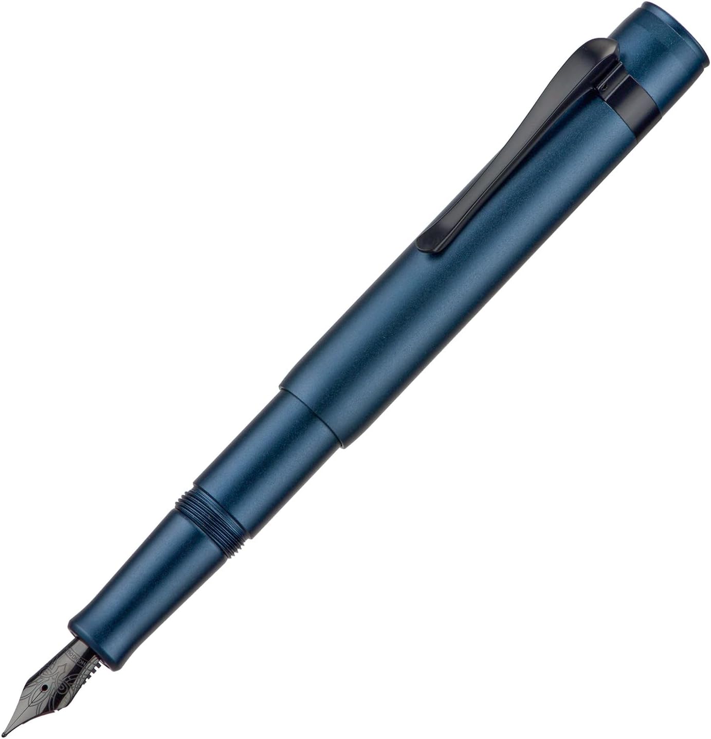 Hongdian M2 Black Forest Mini Fountain Pen, Fine Soft Nib & Sleek Shape Aluminium Short Pocket Travel Pen (Midnight Blue)