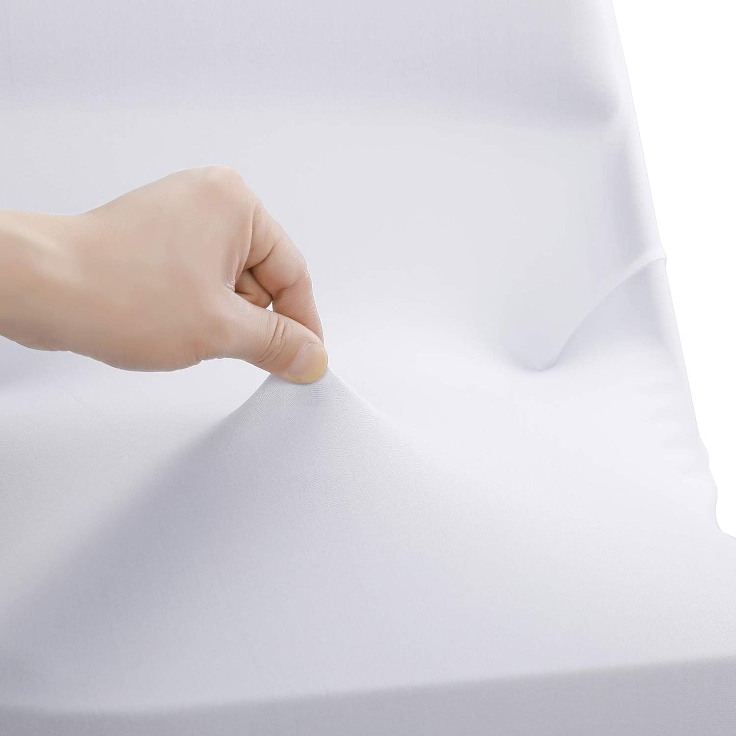 Peomeise Stretch Spandex Folding Chair Cover for Wedding Party Dining Banquet Event (White,6pcs)