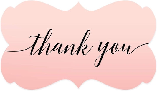 Andaz Press Blush Pink Rose Elegant Party Collection, Fancy Frame Label Stickers, Thank You, 42-Pack, Favors Decor Envelope Seals