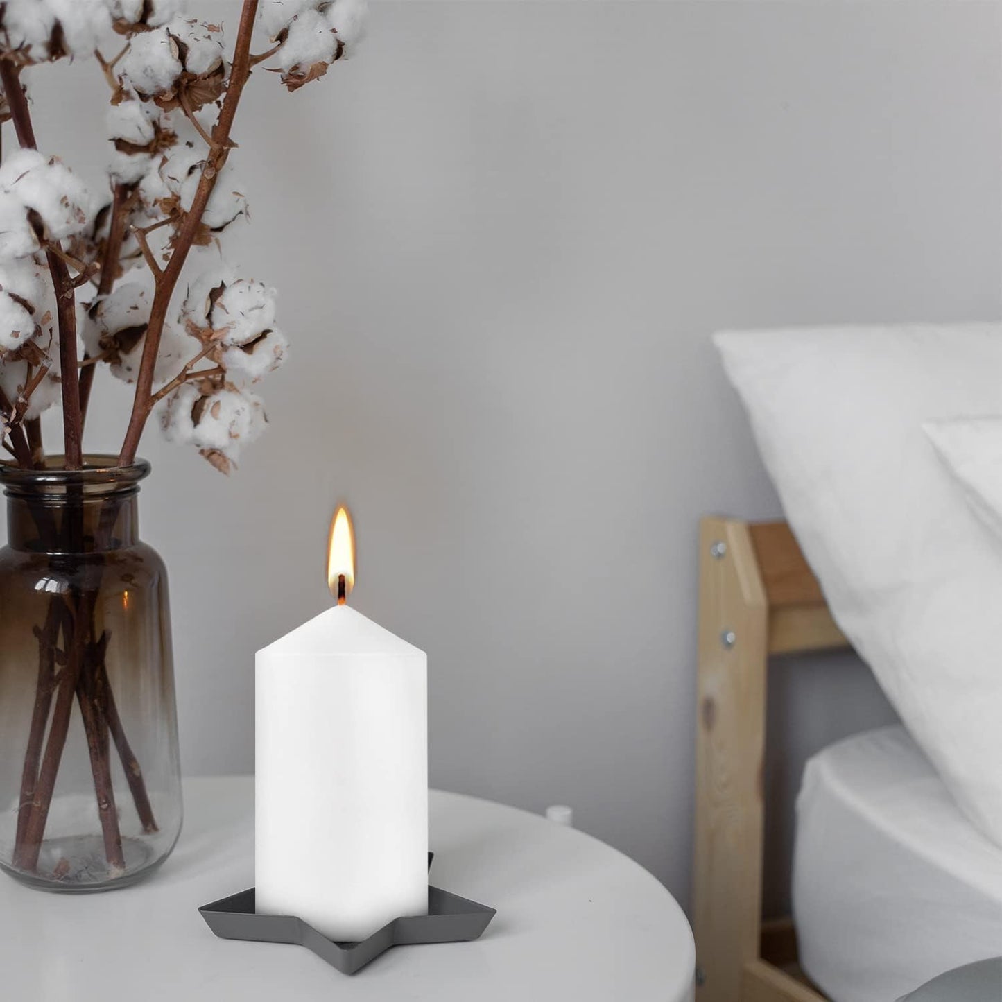 2"x4" High White Pillar Candles, Set of 20 Unscented. Bulk Buy. Ideal for Halloween, Wedding, Emergency Lanterns, Household, Wedding and Home Décor Candlesticks